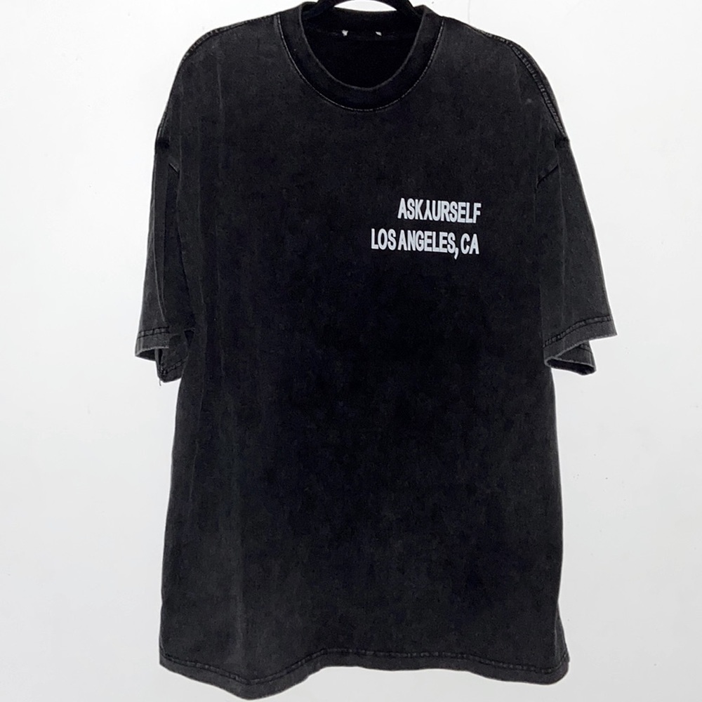 Askyurself Designer Streetwear Tee Washed Black Oversized fit XL Los Angeles XL﻿